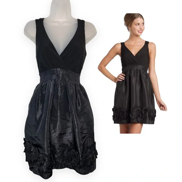 max and cleo black cocktail dress Max & Cleo Cocktail Mini Dress Women 2 Black Lined Lace Spaghetti Strap Back Zip